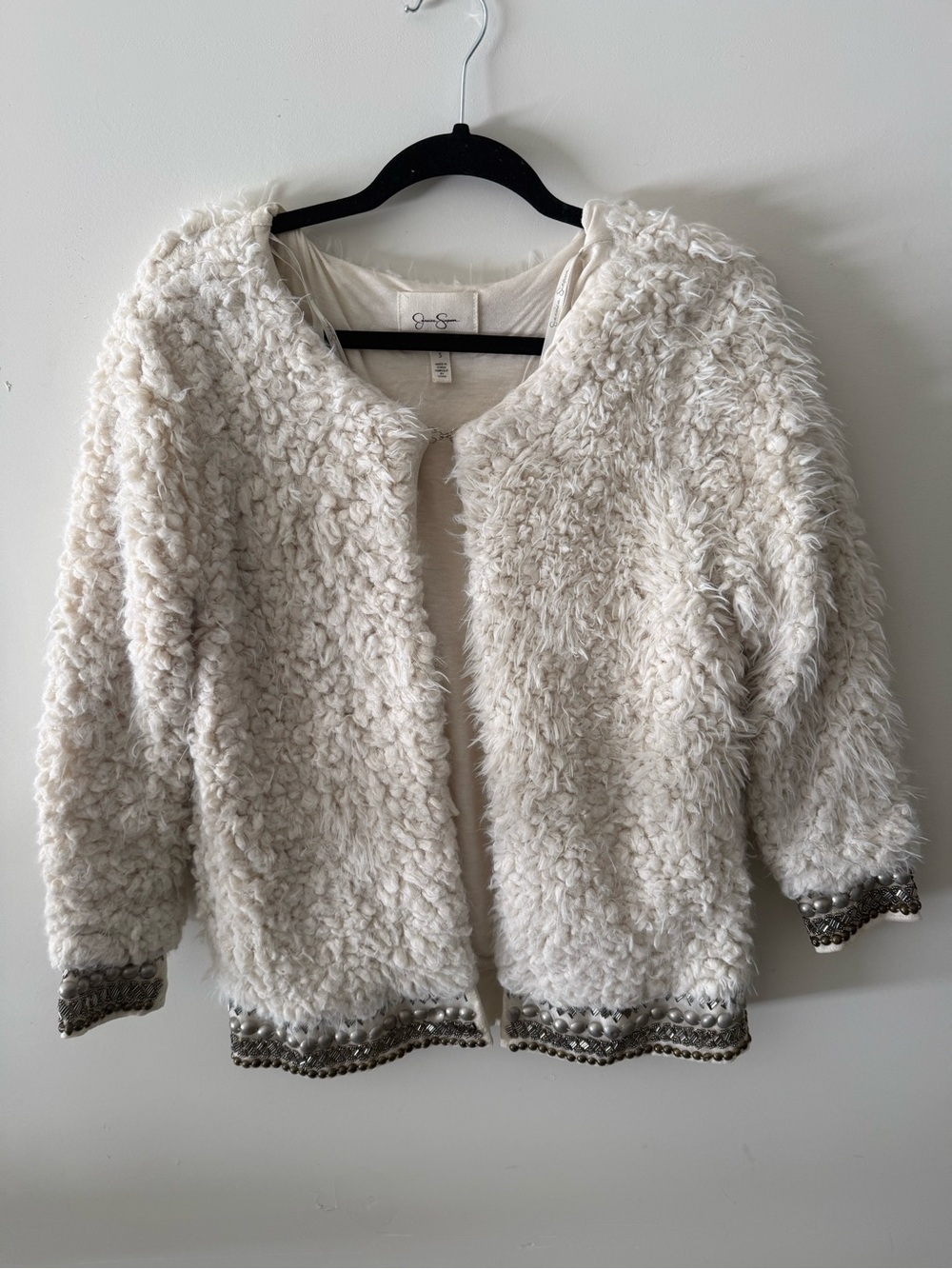 Jessica Simpson Ivory Embellished Kassidy jacket Size small